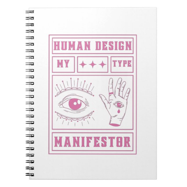 human design manifestor type pink anteckningsbok (Framsidan)