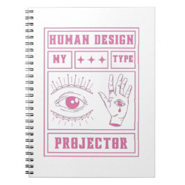 human design projector type pink anteckningsbok