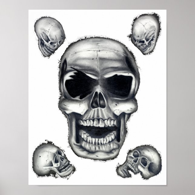Human Döskallar White Poster Art (Framsidan)