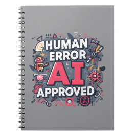 Human Error AI Approved Digital Art Anteckningsbok