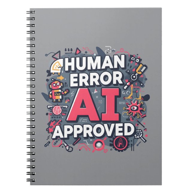 Human Error AI Approved Digital Art Anteckningsbok (Framsidan)