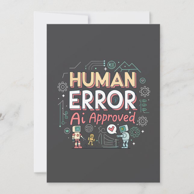 Human Error AI Approved Robot Art Julkort (Framsida)
