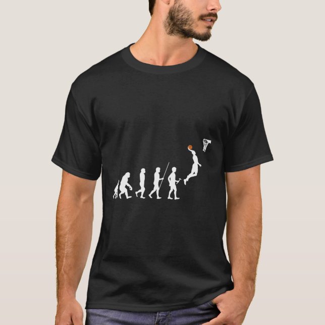Human Evolution Basketball T Shirt (Framsida)