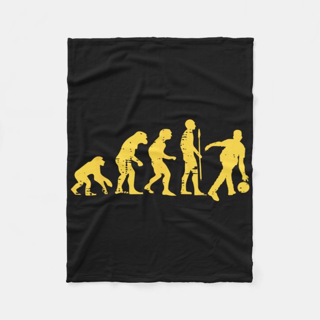 Human Evolution Bowling Funny Bowlareare Manar Kvi Fleecefilt (Framsidan)