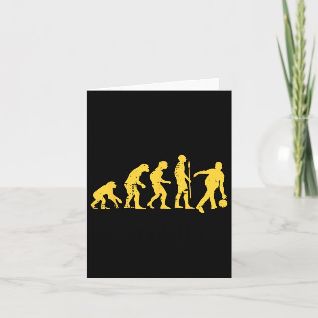 Human Evolution Bowling Funny Bowlareare Manar Kvi Kort (Framsida)