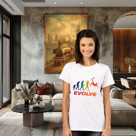 Human Evolution Into Modern Soccer Silhouette T Shirt