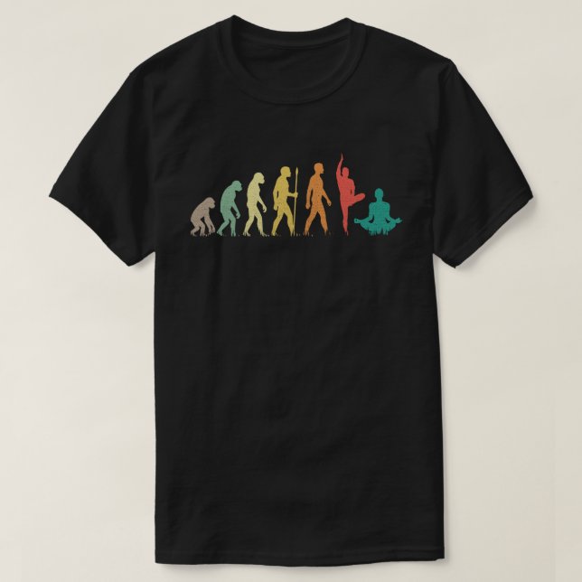 Human Evolution Meditation Yoga T Shirt (Design framsida)
