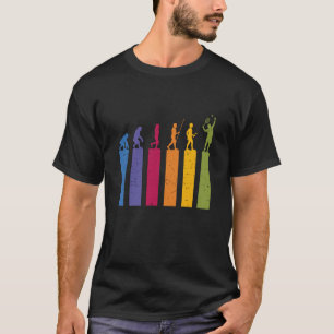 Human Evolution of Tennis Player Vintage Retro T Shirt