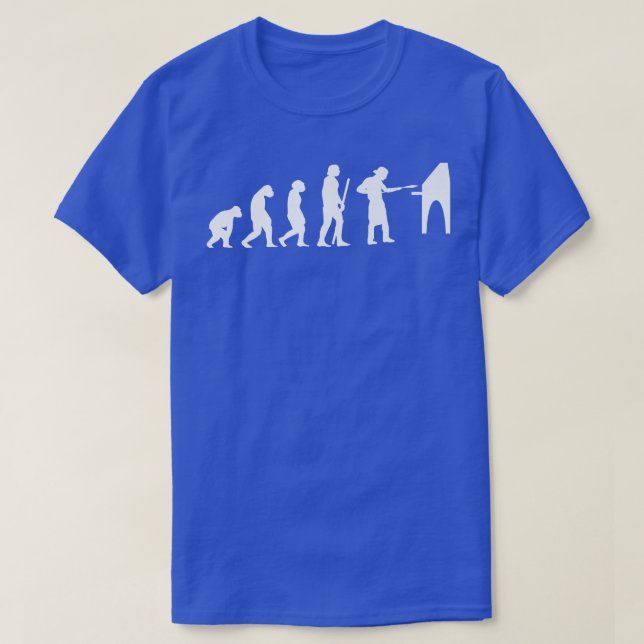 Human Evolution Pizza Delivery Guy Eating Pizza it T Shirt (Design framsida)
