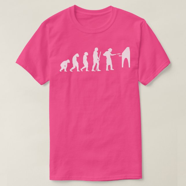 Human Evolution Pizza Delivery Guy Eating Pizza it T Shirt (Design framsida)