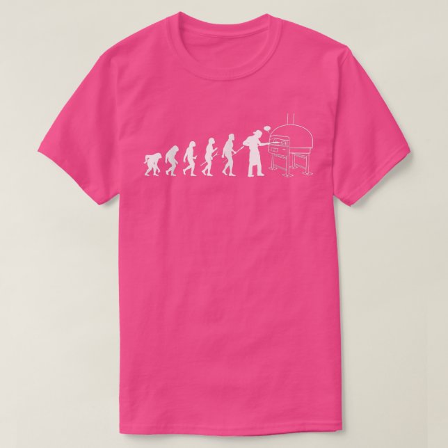 Human Evolution Pizza Delivery Guy Eating Pizza it T Shirt (Design framsida)