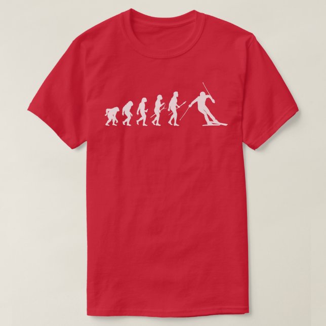 Human Evolution Ski Skiing Skier Winter Sports Sno T Shirt (Design framsida)