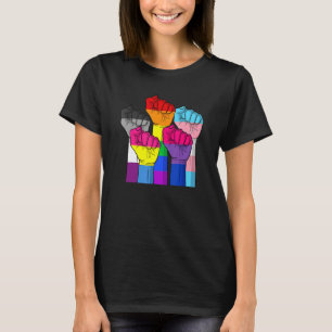 Human Fist Lgbt Pride Gay Lesbisk Transgender Bise T Shirt