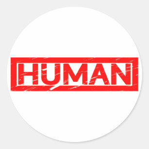 Human Frimärke Runt Klistermärke