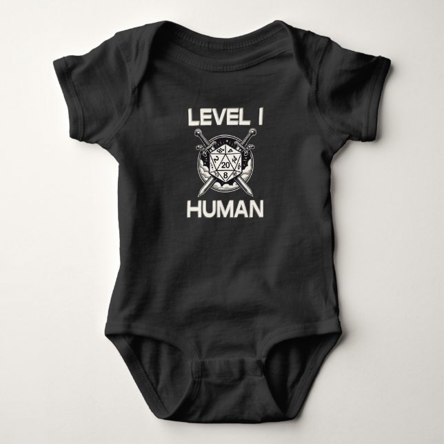 Human Gaming Baby-bokostdräkt T Shirt (Framsida)