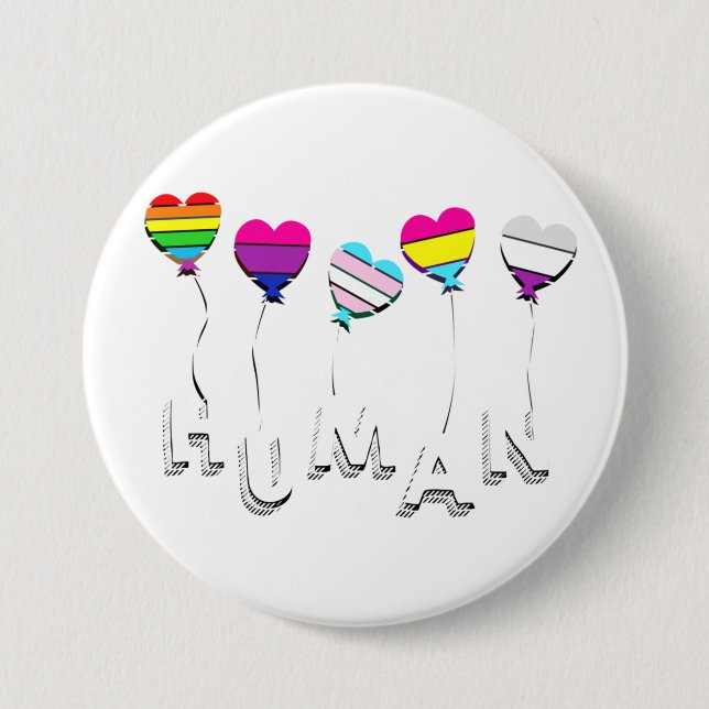 Human - Gay Lesbisk Bisexual Transgender Pansexual Knapp (Framsida)