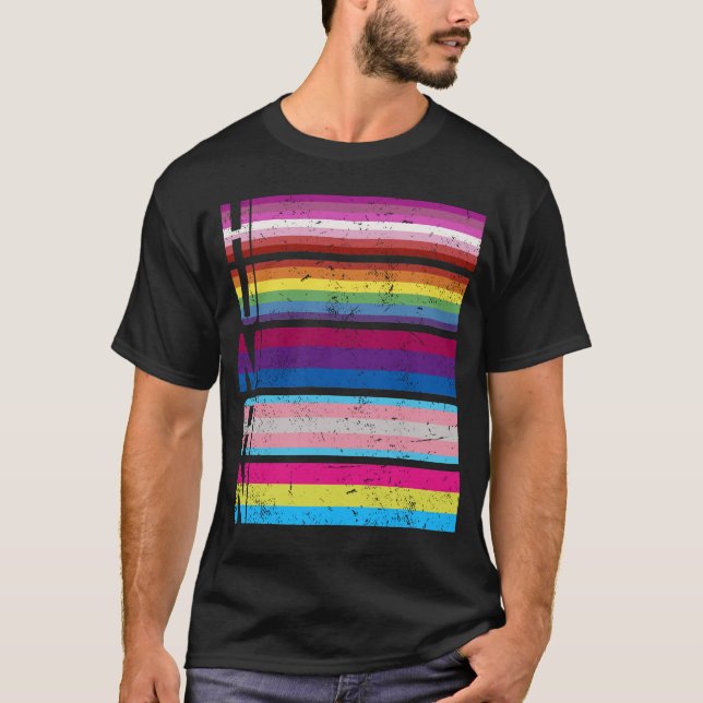 Human Gay Lesbisk Bisexual Transgender Pansexual L T Shirt (Framsida)