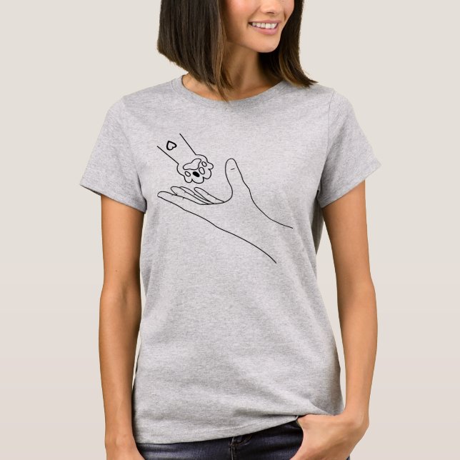 Human Hand och Tass T Shirt (Framsida)