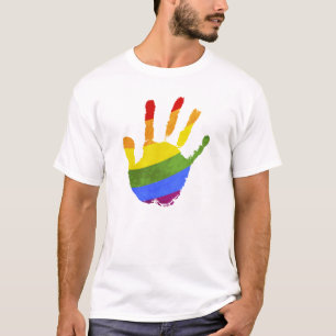 Human handflatan rainbow lgbt flagga T-Shirt