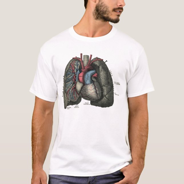 Human Heart Anatomy 1902 Vintage T Shirt (Framsida)