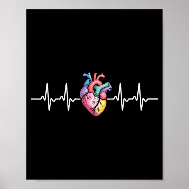 Human Heartbeat Ecg Cardiology Anatomical Medical  Poster (Framsidan)