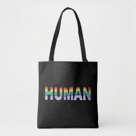 HUMAN HGBTQIA Rainbow Flagga, Pride Trendig Tote B Tygkasse