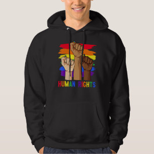 Human Högers Power Fist Lgbt Pride Gay Lesbisk Tra Hoodie