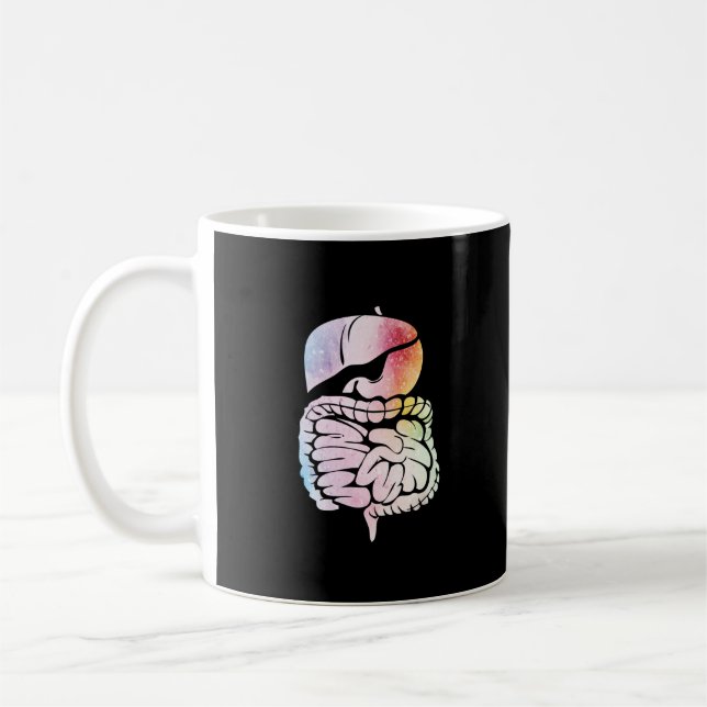 Human Internal Organs Anatomy Art Digestive System Kaffemugg (Vänster)