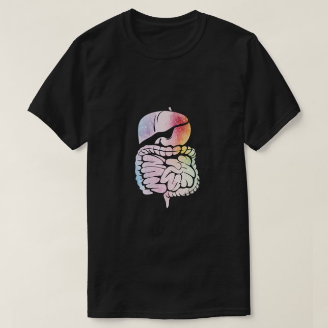 Human Internal Organs Anatomy Art Digestive System T Shirt (Design framsida)