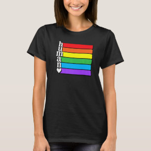 Human LGB Flagga Human Höger Gay Lesbisk Trans LGB T Shirt