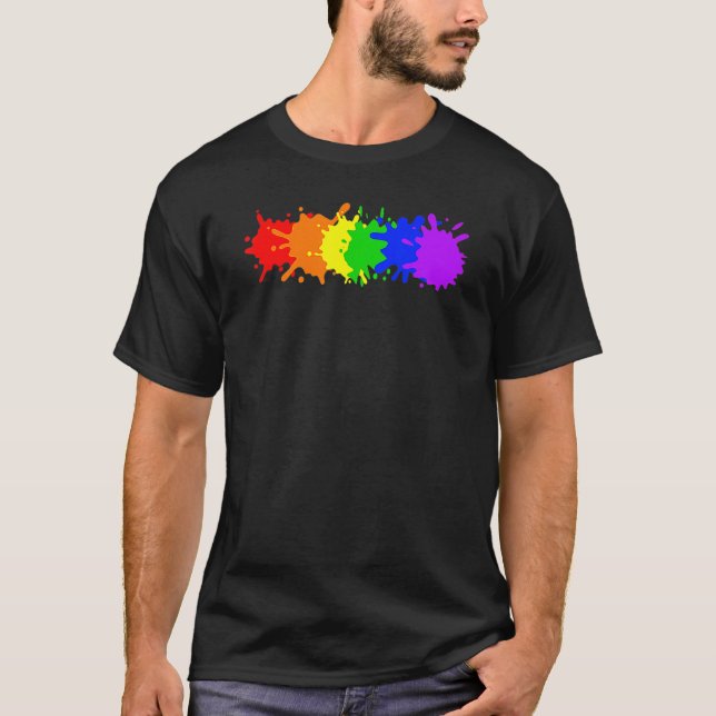 Human LGBT Gay Pride Flag Rainbow Flag T Shirt (Framsida)