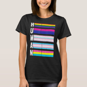 Human Lgbt Q Pride Flagga Gay Bi Intersexuell Tran T Shirt