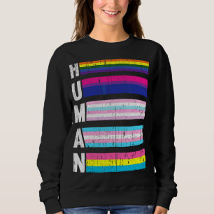 Human Lgbt Q Pride Flagga Gay Bi Intersexuell Tran T Shirt
