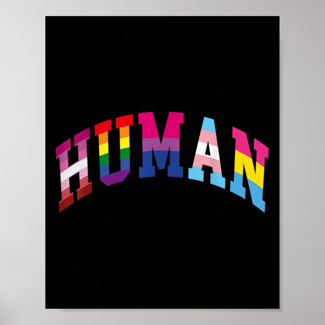 Human Pride Month Lgbt Gay Rainbow Equality Trans Poster (Framsidan)