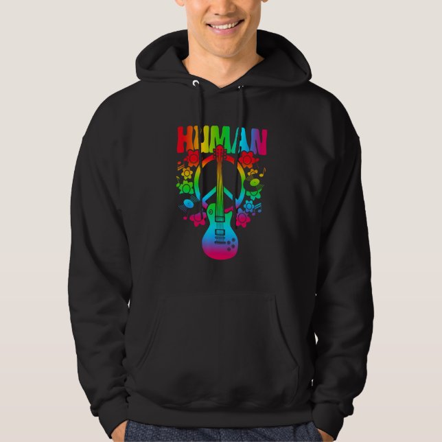 HUMAN Rainbow LGBT Flag Gay Pride Month Lesbian 9 Hoodie (Framsida)