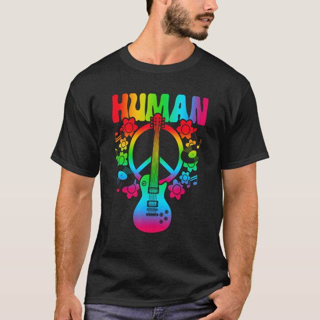 HUMAN Rainbow LGBT Flag Gay Pride Month Lesbian 9 T Shirt (Framsida)