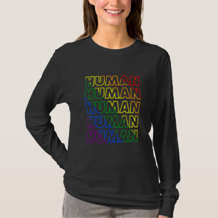 Human Rainbow Lgbt Flagga Bi Lesbisk Trans Gay pri T Shirt