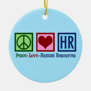 Human Resources Peace Kärlek HR Julgransprydnad Keramik