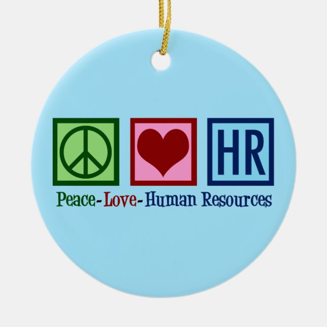Human Resources Peace Kärlek HR Julgransprydnad Keramik (Framsidan)