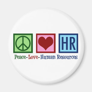 Human Resources Peace Kärlek HR Magnet