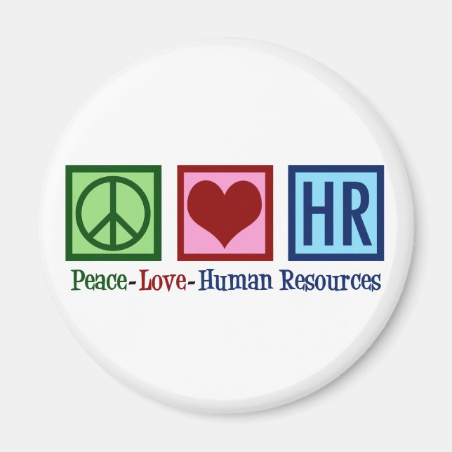 Human Resources Peace Kärlek HR Magnet (Framsidan)