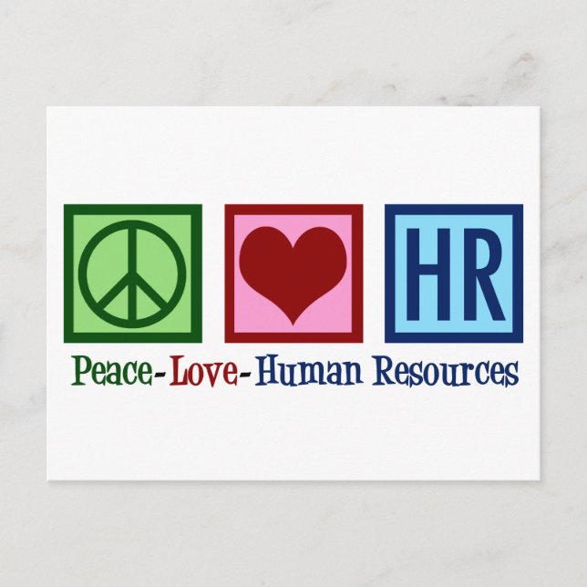 Human Resources Peace Kärlek HR Vykort (Framsida)