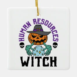 Human Resources Witch HR Halloween Julgransprydnad Keramik