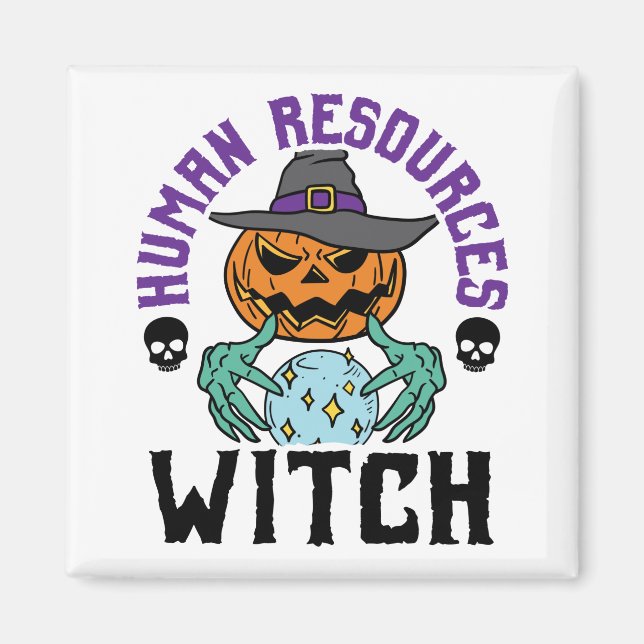 Human Resources Witch HR Halloween Magnet (Framsidan)