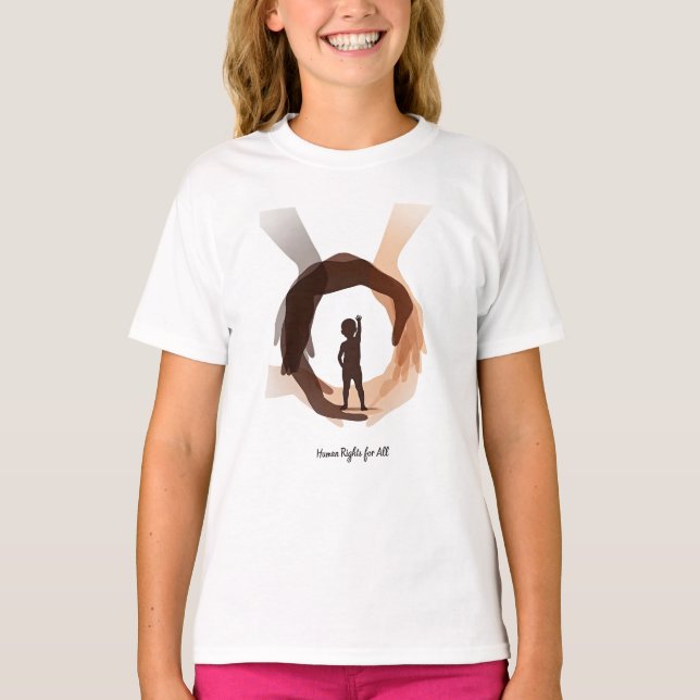 Human Rights for All – Minimal Diversity Circle De T Shirt (Framsida)