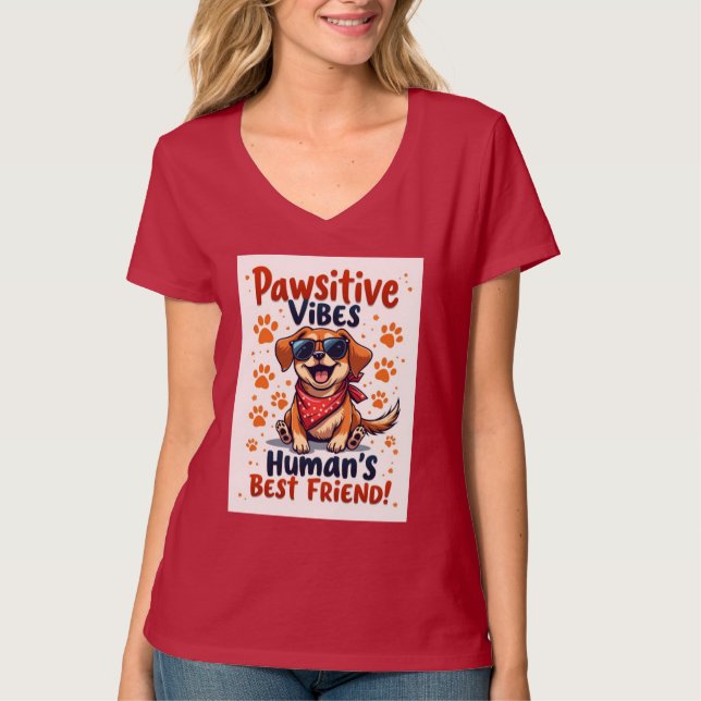 Human’s Best Friend Cute Dog T Shirt (Framsida)