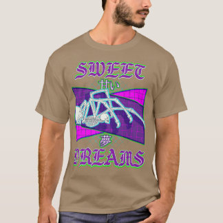 Human Skeleton Spider Vaporwave Outrun Stil Stree T Shirt