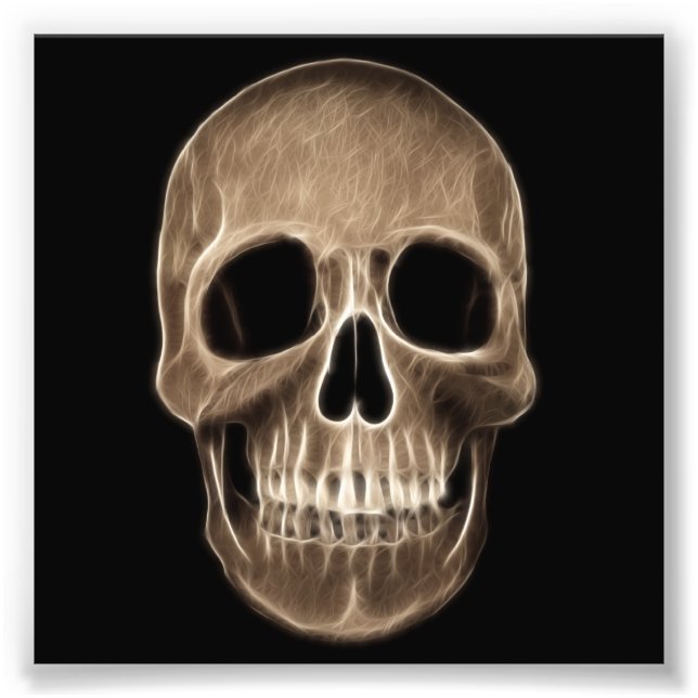 Human Skull Halloween X-Ray Skeleton Fototryck (Framsidan)