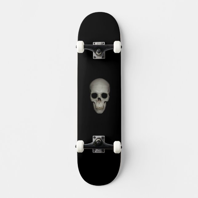 "Human Skull" Mini Skateboard Bräda 18,5 Cm (Framsida)