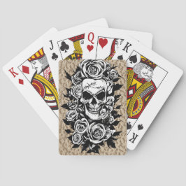 Human Skull Ro Goth Original bläck teckning Art Casinokort
